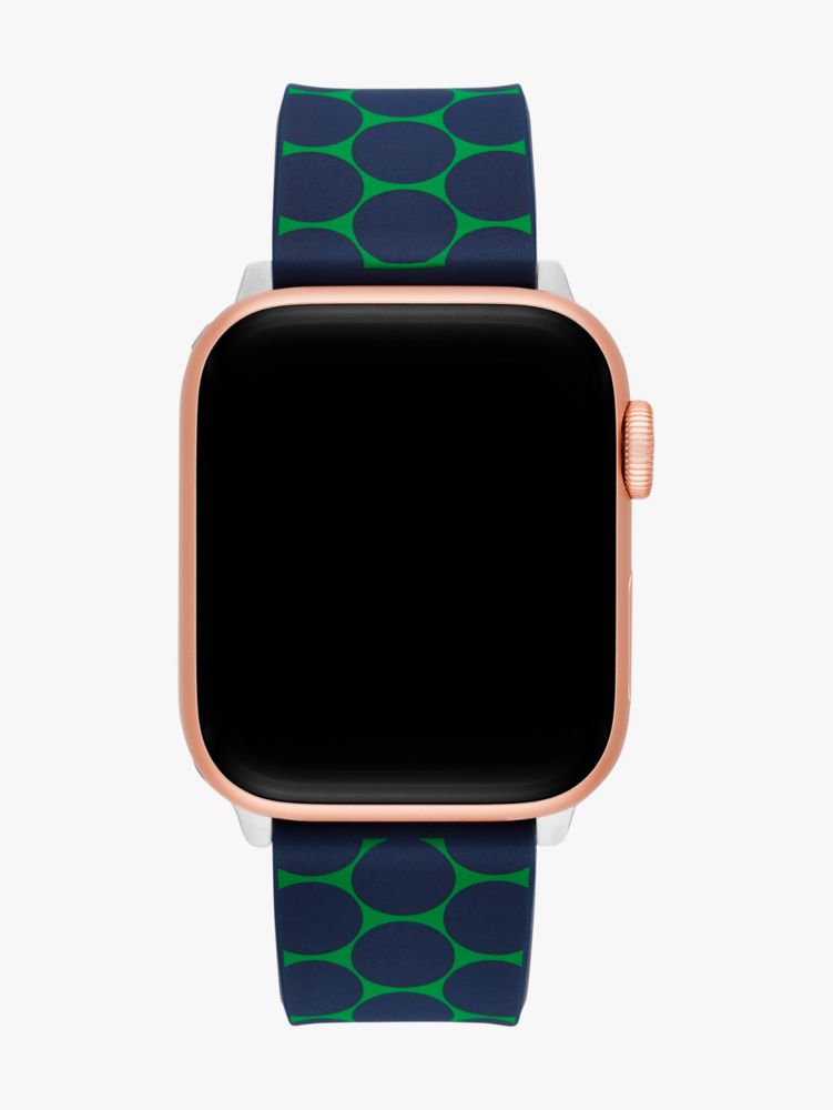 Blue & Green Dot Silicone 38-49mm Band For Apple Watch®, Navy, Product