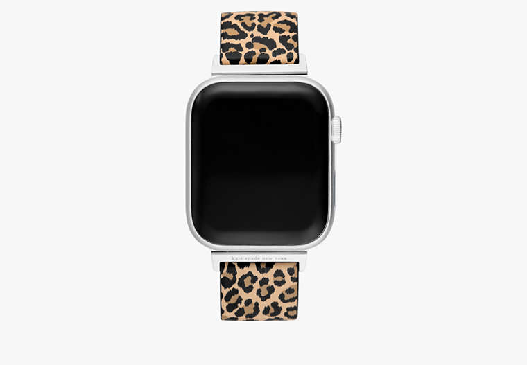 Kate Spade,Reversible Leopard Leather 38-45mm Band For Apple Watch®,Black image number 0