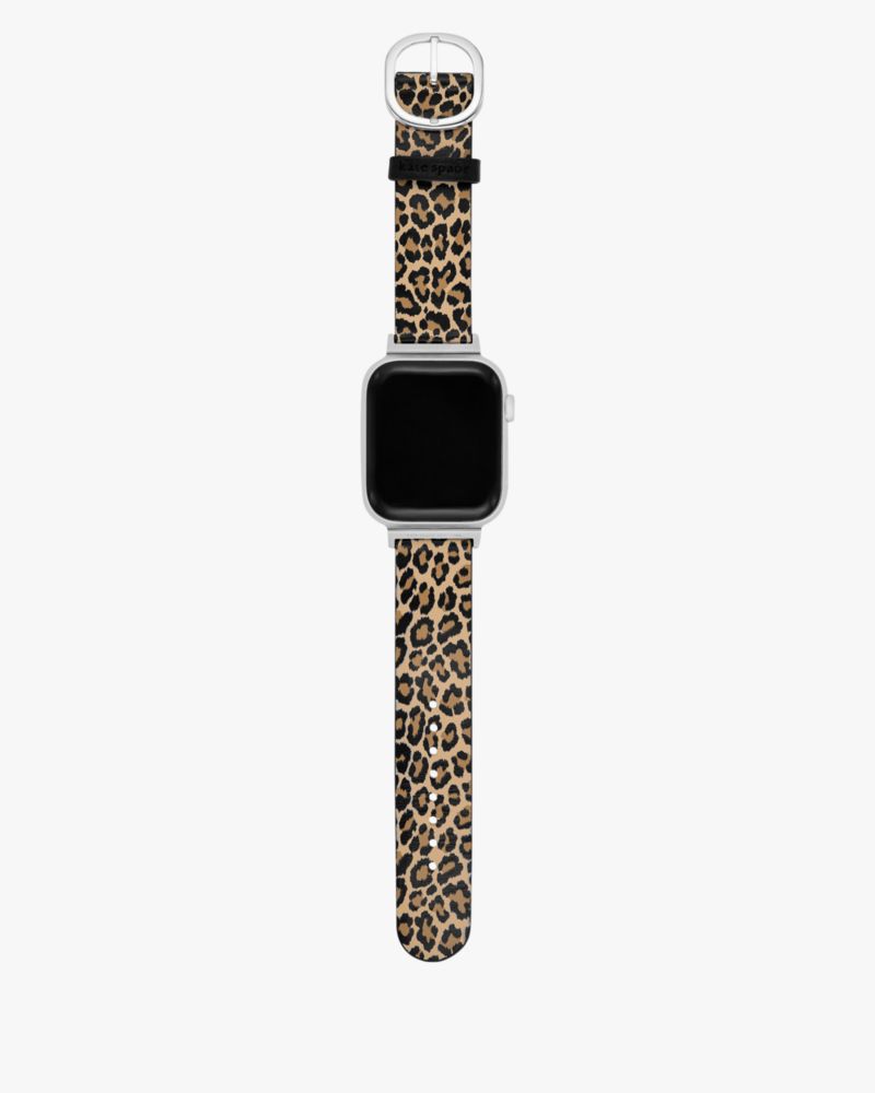 Kate Spade,Reversible Leopard Leather 38-45mm Band For Apple Watch®,Black