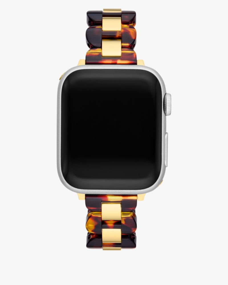 Kate Spade,Tortoiseshell Acetate Band For Apple Watch®,Bracelet Band,Acetate,Yellow Gold,Gold Metal,Casual,Multi Color