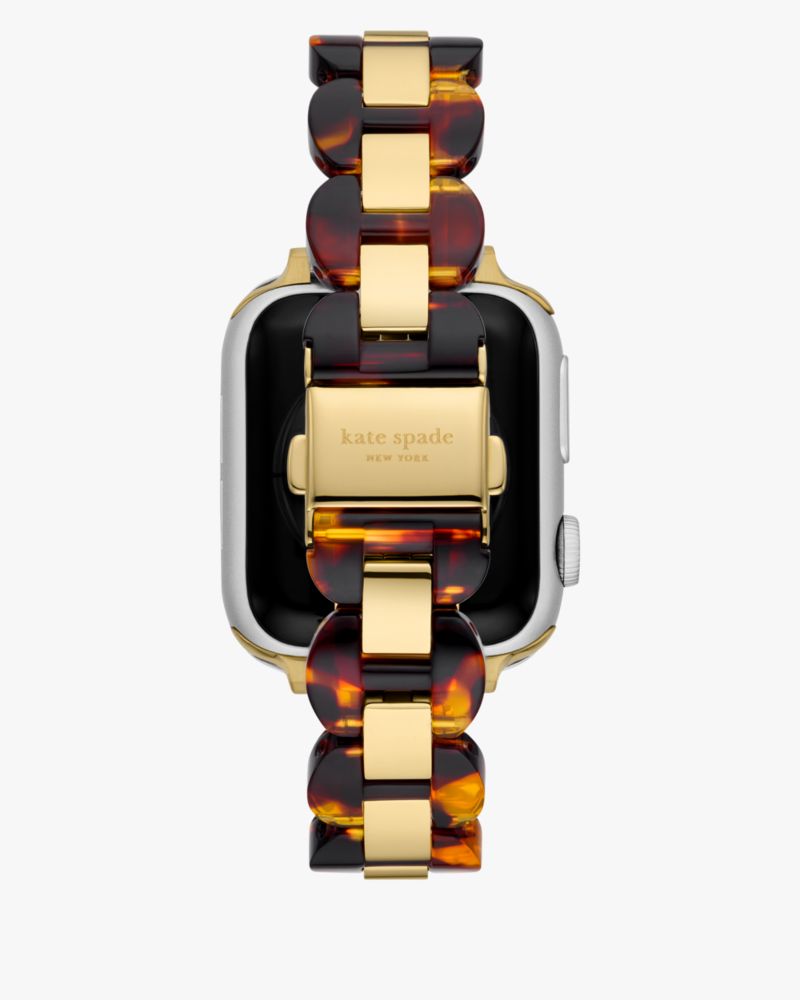 Kate Spade,Tortoiseshell Acetate Band For Apple Watch®,Bracelet Band,Acetate,Yellow Gold,Gold Metal,Casual,Multi Color