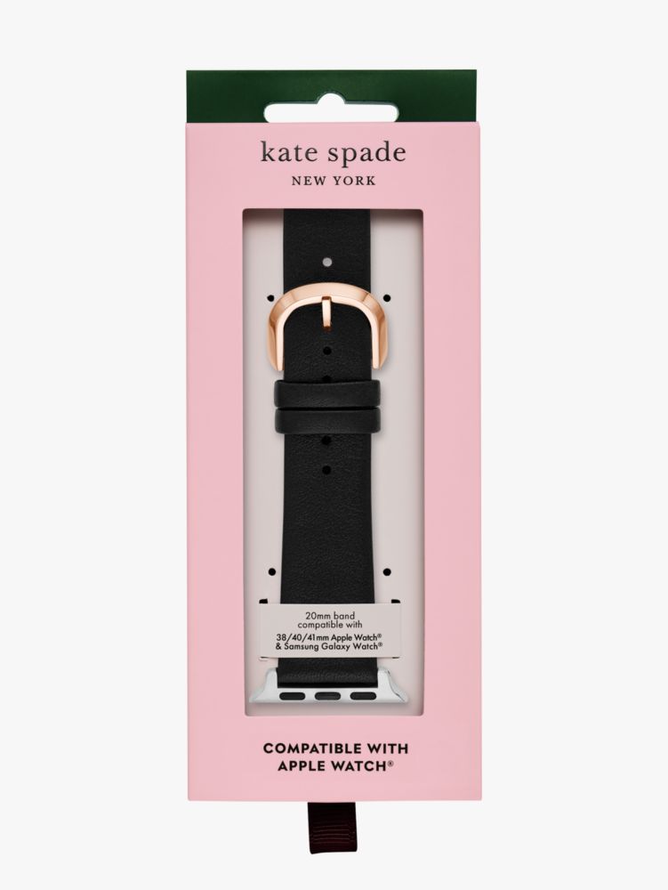 Kate Spade,ブラック レザー バンド フォー アップル ウォッチ,apple watch バンド,