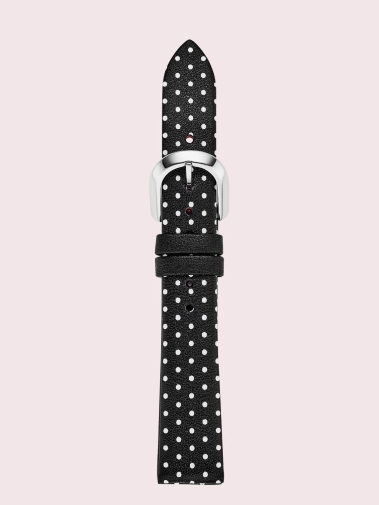 Black Dot Leather Smartwatch Strap, Black / Glitter, Product