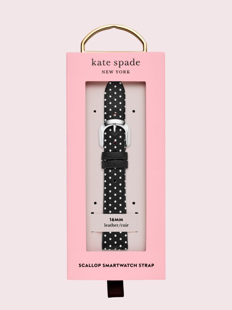 Black Dot Leather Smartwatch Strap, Black / Glitter, Product