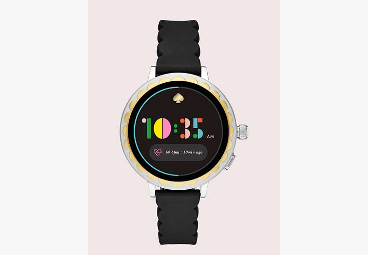 Smartwatch 2 Mit Wellenrand Aus Schwarzem Silikon, , Product