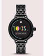 Kate Spade,black stainless steel scallop smartwatch 2,watches,Black / Glitter