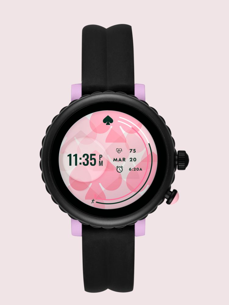 Black Silicone Scallop Sport Smartwatch | Kate Spade New York