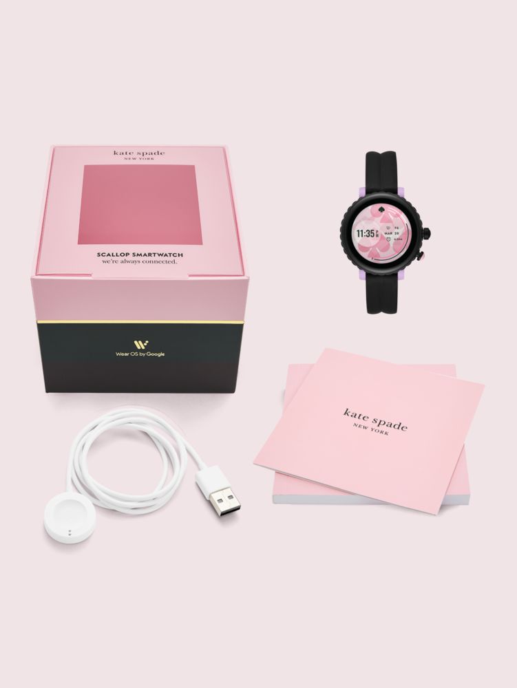 Black Silicone Scallop Sport Smartwatch | Kate Spade New York