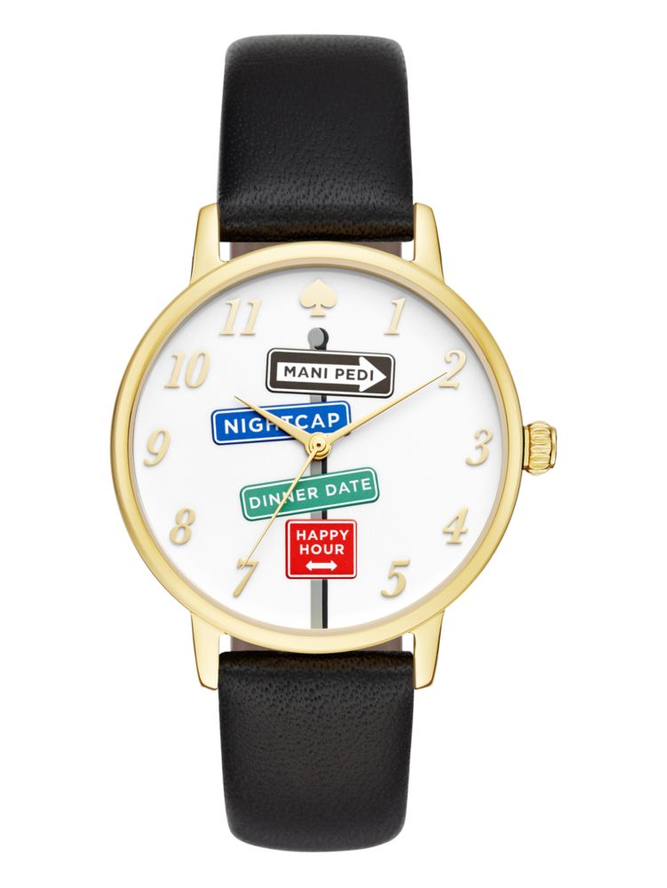 Black Street Signs Metro Watch Kate Spade New York