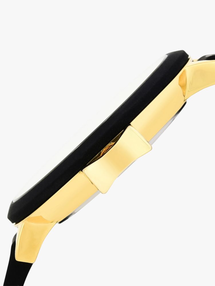 Kate Spade,Park Row Black & White Dot Silicone Watch,