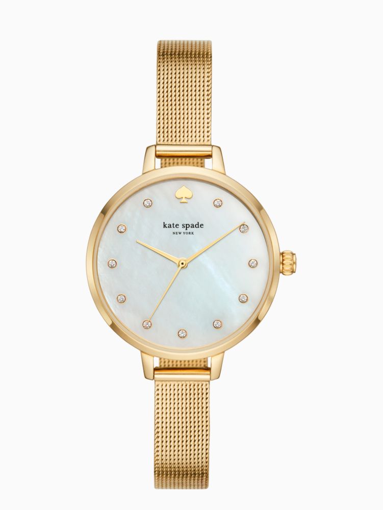 Metro Gold tone Stainless Steel Mesh Bracelet Watch