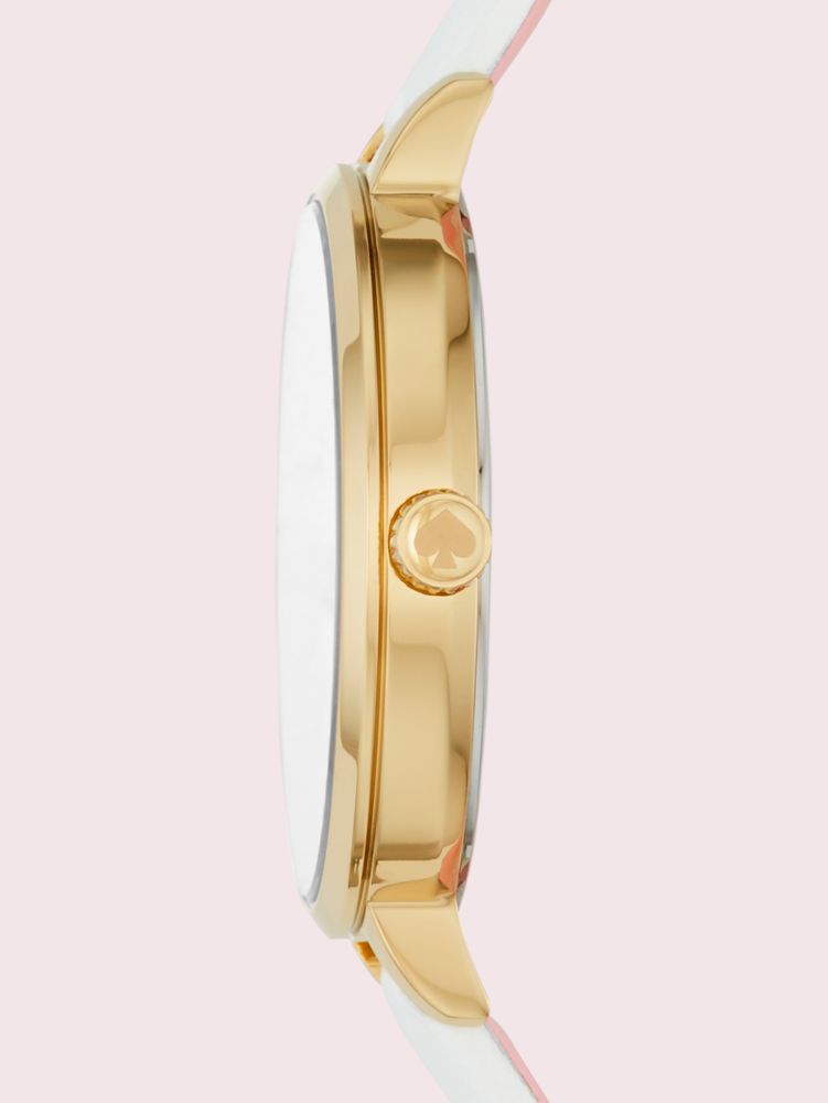 Metro White Leather Watch, Parchment., Product