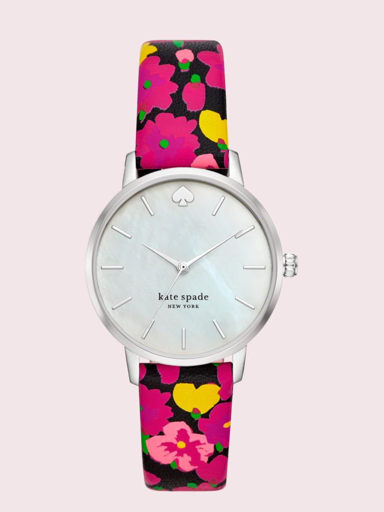 kate spade new york metro three-hand flower watch and earring set -  KSW9011B - Watch Station