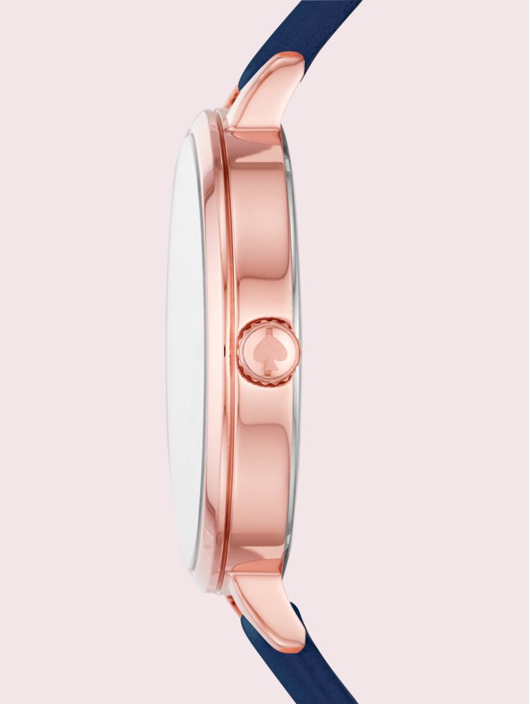 Metro Navy Leather Watch, BLUE_, Product