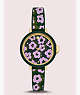 Kate Spade,park row flair flora silicone watch,Emerald Forest