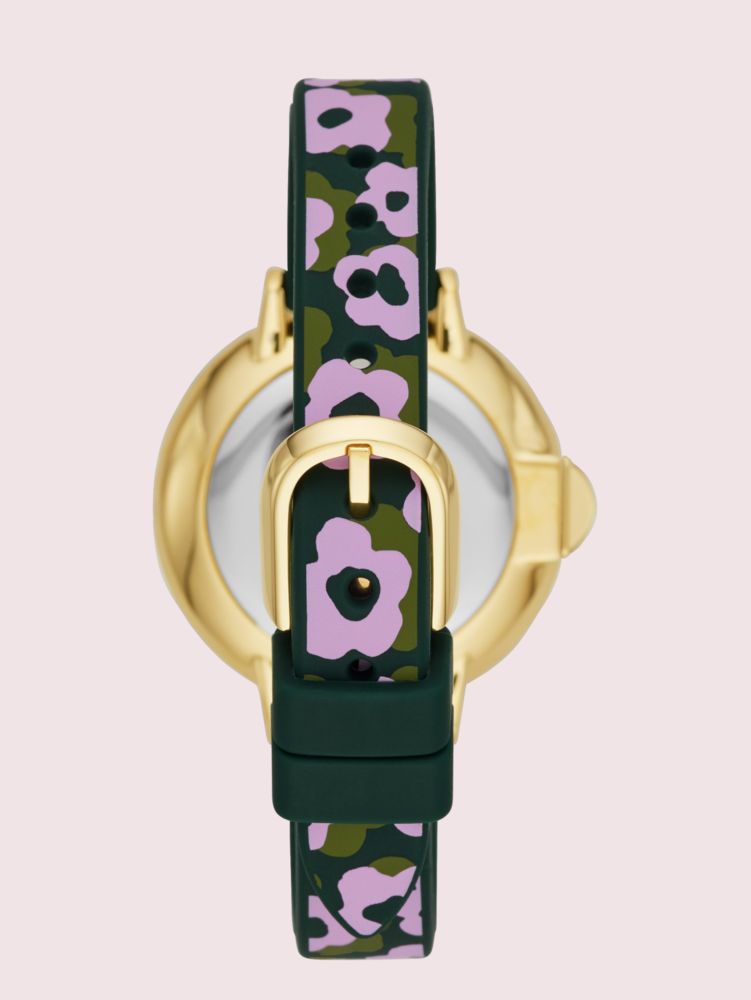 Kate Spade,Park Row Flair Flora Silicone Watch,