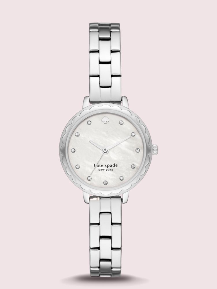 Kate Spade,モーニングサイド スカラップ スリーハンド ステンレス スチール ウォッチ,全てのアウトレット,シルバー