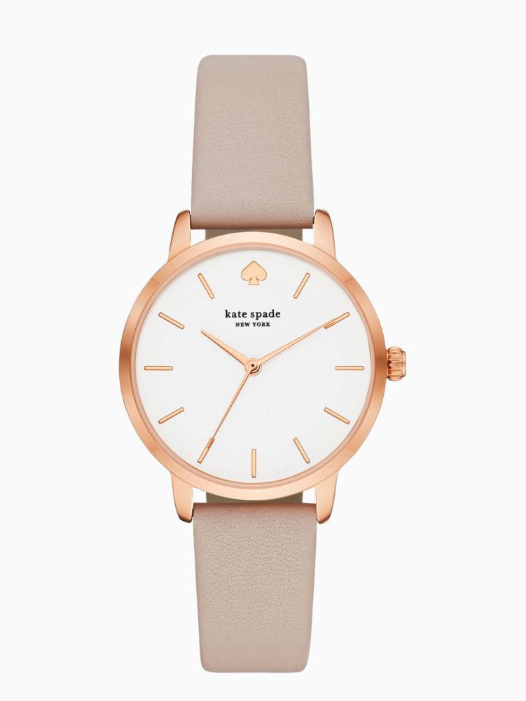 Kate Spade,metro watch in rose grey leather,watches,