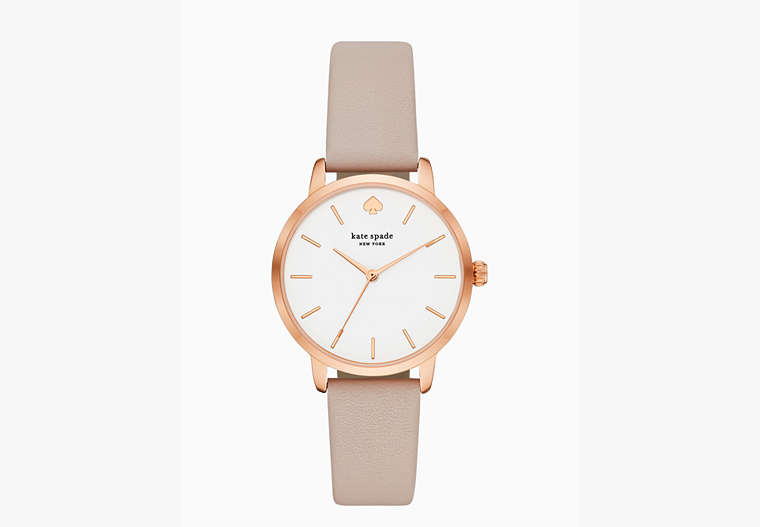 Kate Spade,metro watch in rose grey leather,watches,