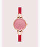 Kate Spade,hollis red enamel stainless steel bangle watch,bracelets,Cream/ Clear/ Gold