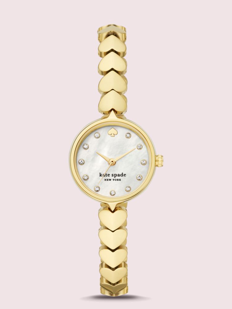 Hollis Gold tone Stainless Steel Hearts Watch