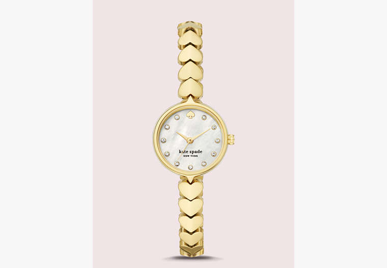 Hollis Gold-tone Stainless Steel Hearts Watch, , Product