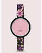 Park Row Uhr Mit Schwarzem Silikonarmband Mit Blumen-print, , Product