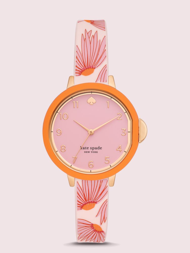 Park Row Pink Floral print Silicone Watch