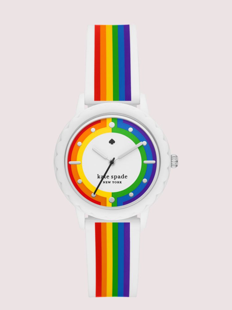 Kate Spade,morningside rainbow-striped silicone watch,watches,