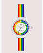 Kate Spade,morningside rainbow-striped silicone watch,watches,Parchment