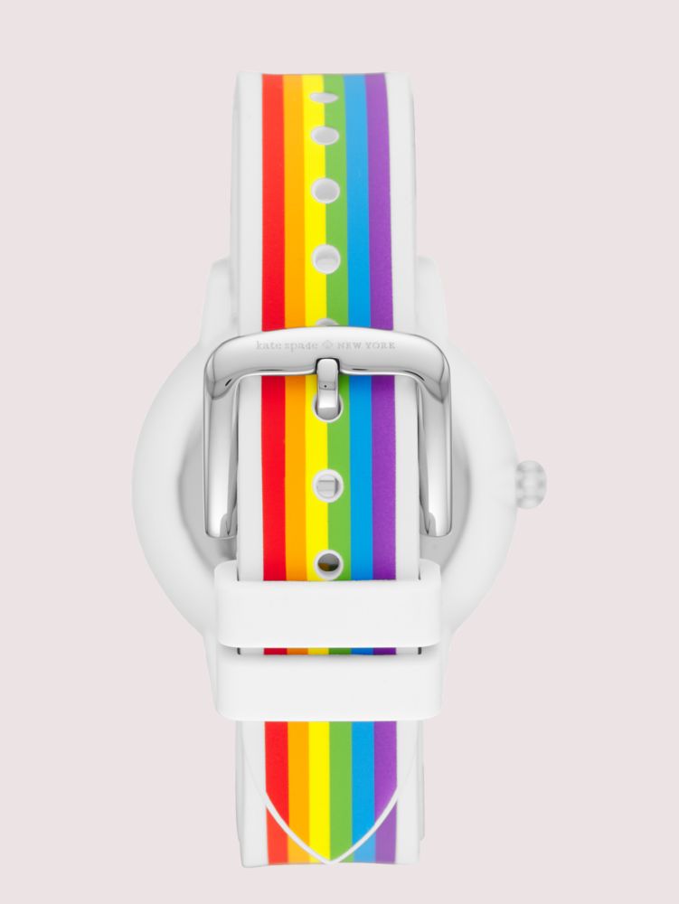 Morningside Rainbow striped Silicone Watch