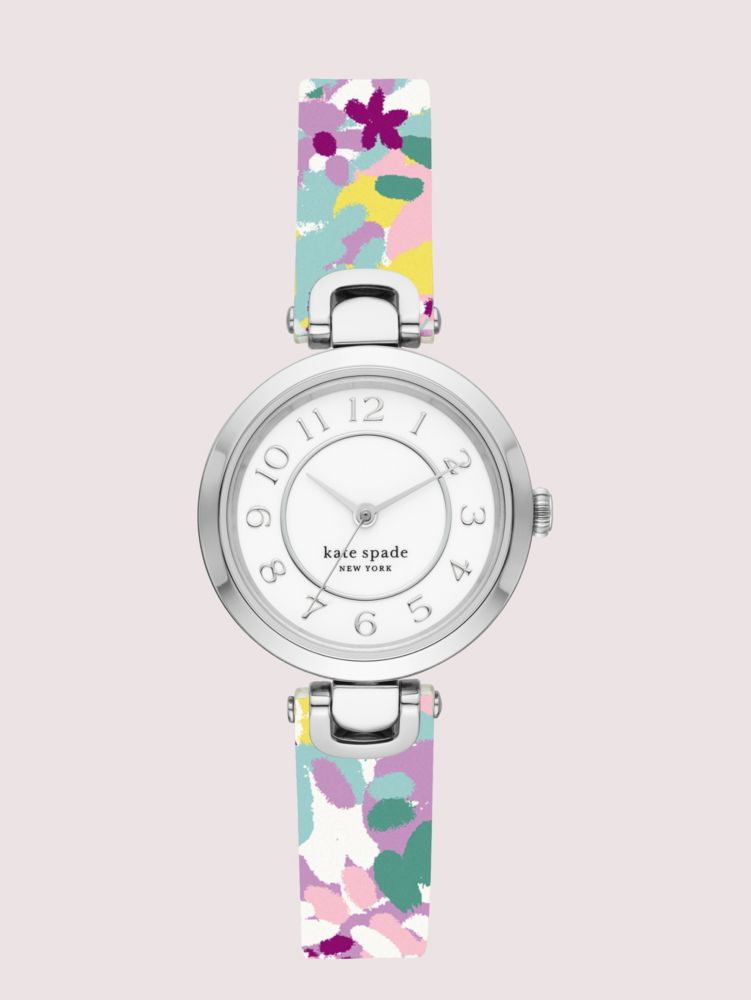 Kate Spade,Rainey Park White/lilac Floral Reversible Watch,