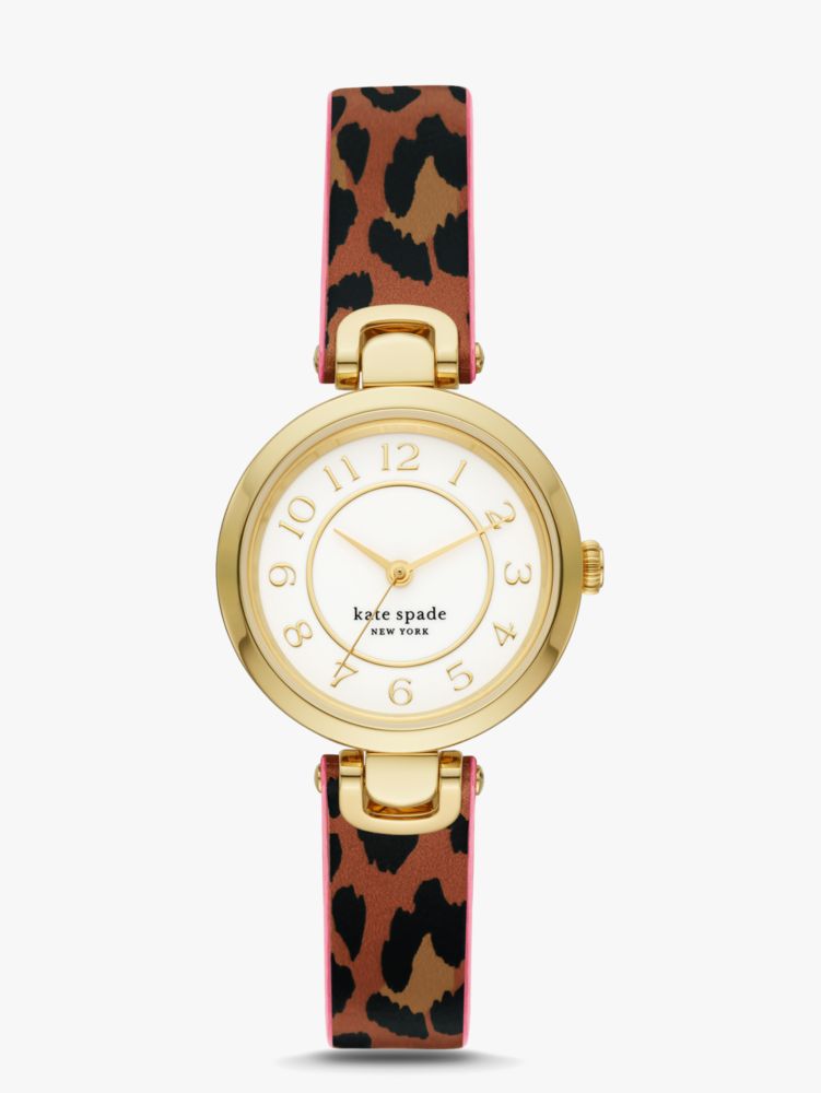 Rainey Park Luggage Leopard Print Reversible Watch Kate Spade