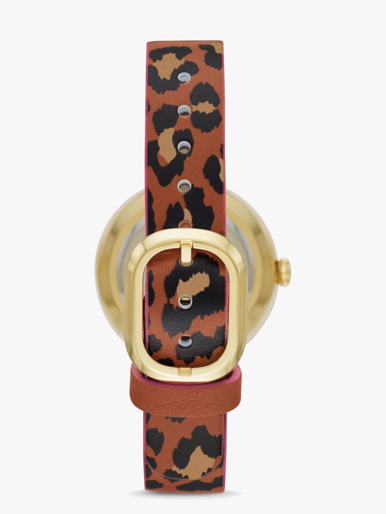 Kate Spade,Rainey Park Luggage/leopard-print Reversible Watch,