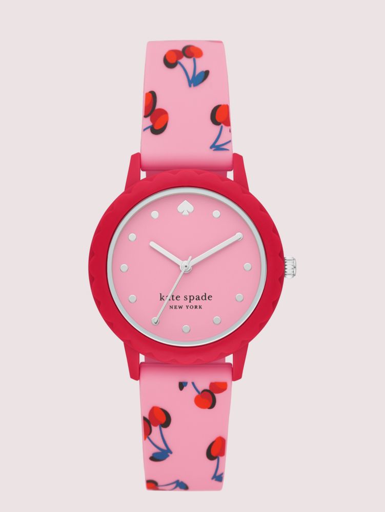 Morningside Pink Cherry Print Silicone Watch Kate Spade NL