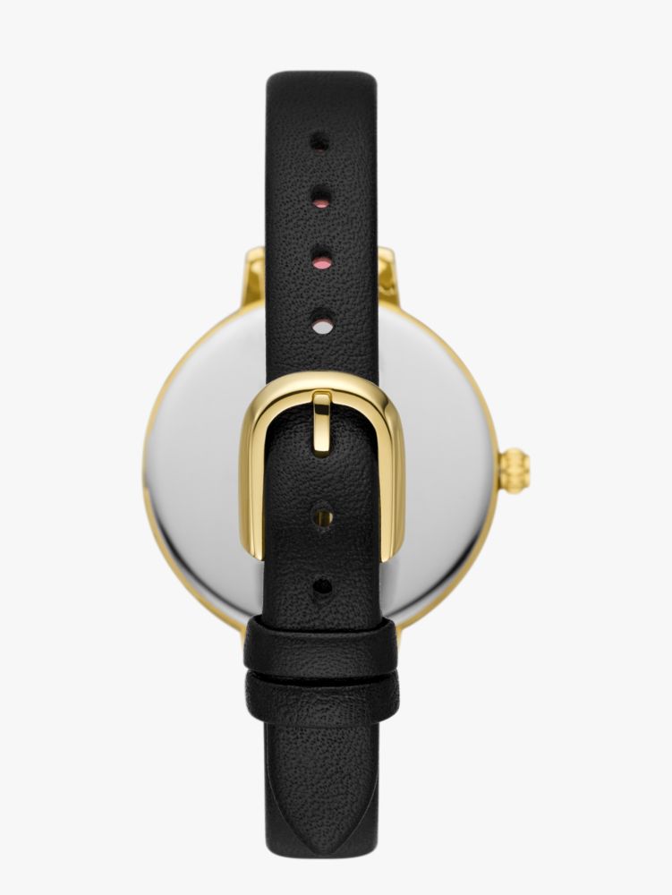 Metro Black Leather Nyc Watch, , Product