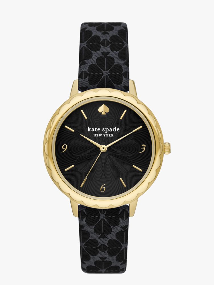 Morningside Black Spade Flower Jacquard Watch Kate Spade New York