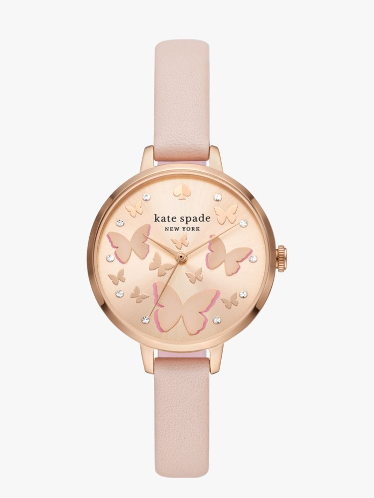 Kate Spade,metro pink leather watch,watches,