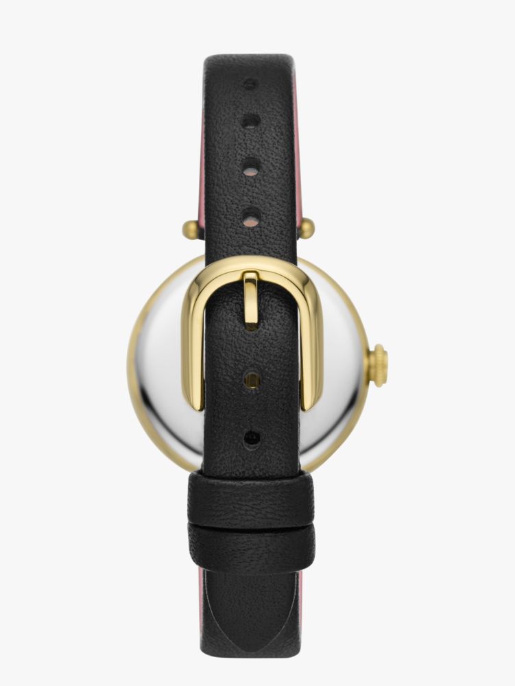 Kate Spade,ホランド スリーハンド ブラック レザー ウォッチ,時計,