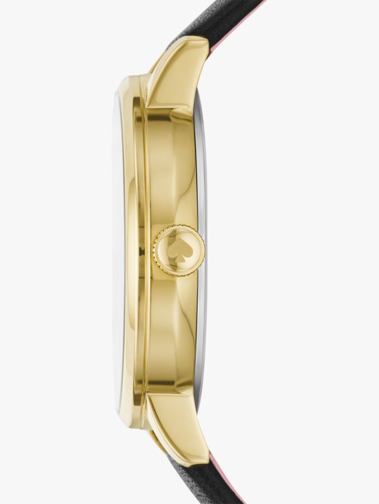 Kate Spade,Metro Leopard Black Leather Watch,