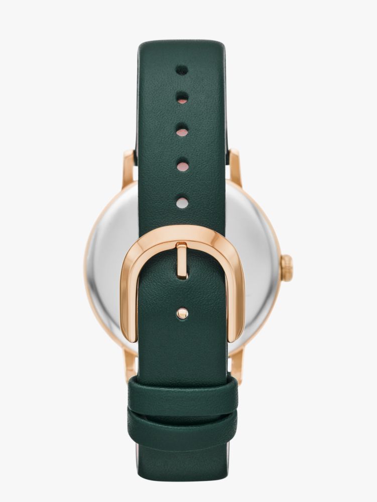 Kate Spade,メトロ スリーハンド グリーン レザー ウォッチ,時計,グリーン