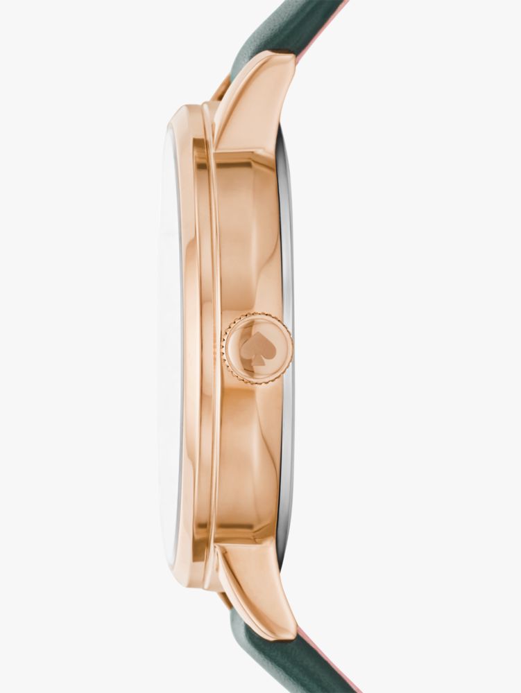 Kate Spade,メトロ スリーハンド グリーン レザー ウォッチ,時計,