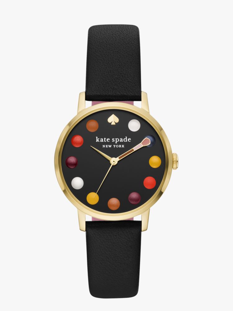 Metro Dot Black Leather Watch Kate Spade New York