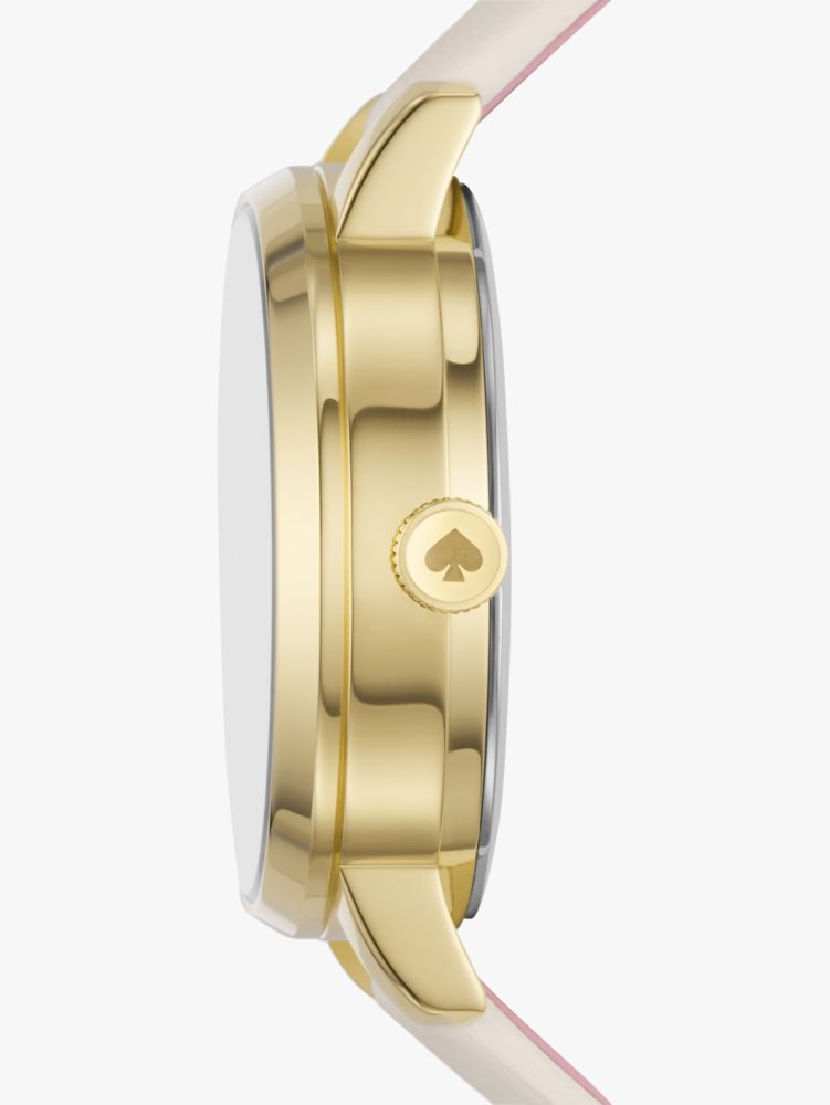 Kate Spade,メトロ スリーハンド シャンパン ホワイト レザー ウォッチ,時計,