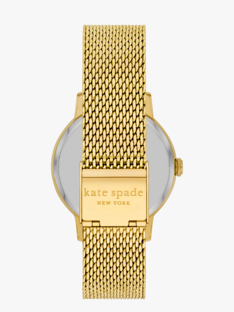 Kate Spade,メトロ ゴールドトーン ステンレススチール メッシュ ウォッチ,時計,イエロー