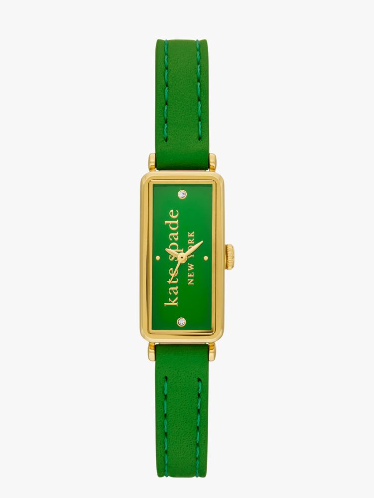 Kate Spade,Rosedale Green Leather Watch,Green