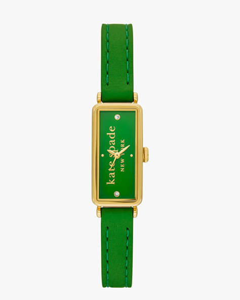 Kate Spade,Rosedale Green Leather Watch,Green