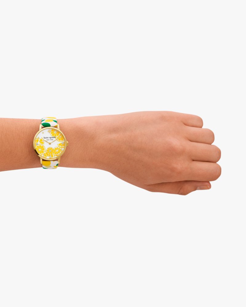 Kate Spade,Metro Lemon Yellow Leather Watch,