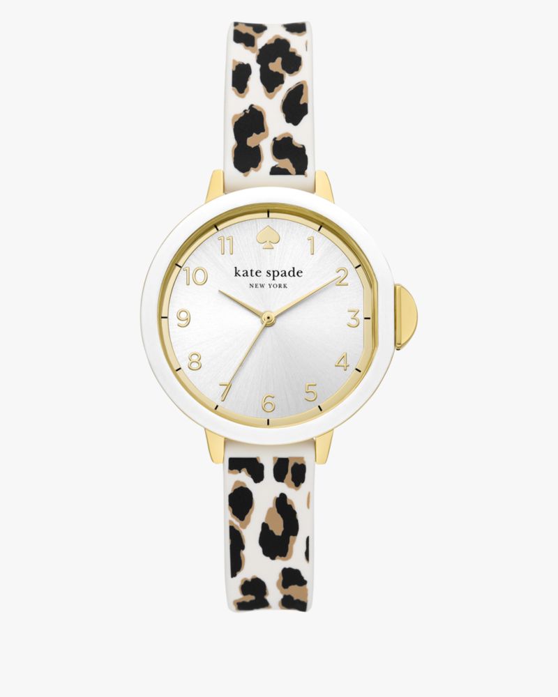 Kate Spade,パーク ロウ レオパード シリコン ウォッチ,時計,ホワイト