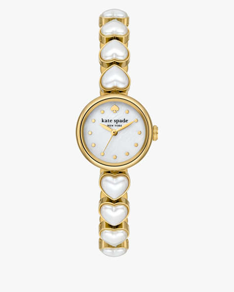 Kate Spade,Monroe Heart Pearl Bracelet Watch,White